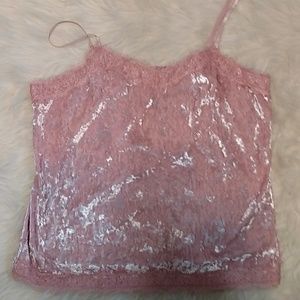 NWOT PRETTY PINK VELVET CAMI